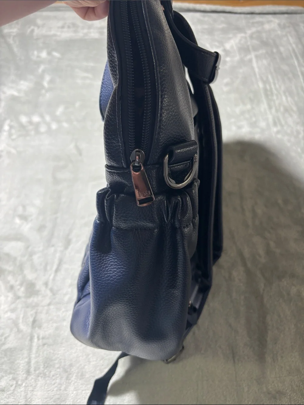 Lug Canter Navy Blue Quilted Convertible Backpack Shoulder Bag